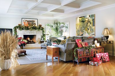 Festive Fireplace and Gifts Galore - Designer Holiday Decorating Ideas